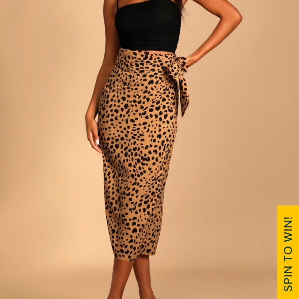 Lulus midi wrap skirt size large